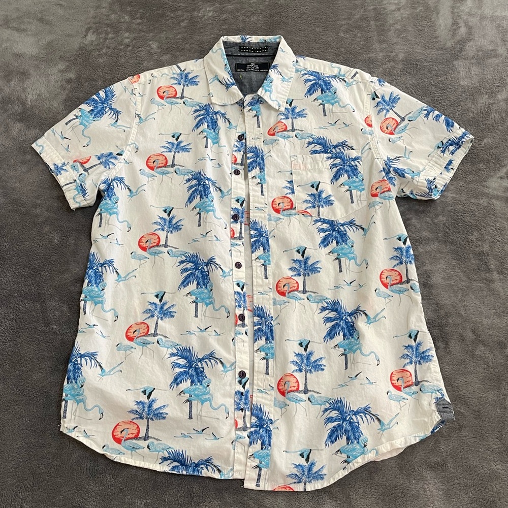 MBX Short Sleeved Button Down Tee Shirt Top